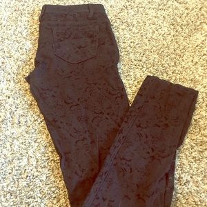 Flowered black jeggings